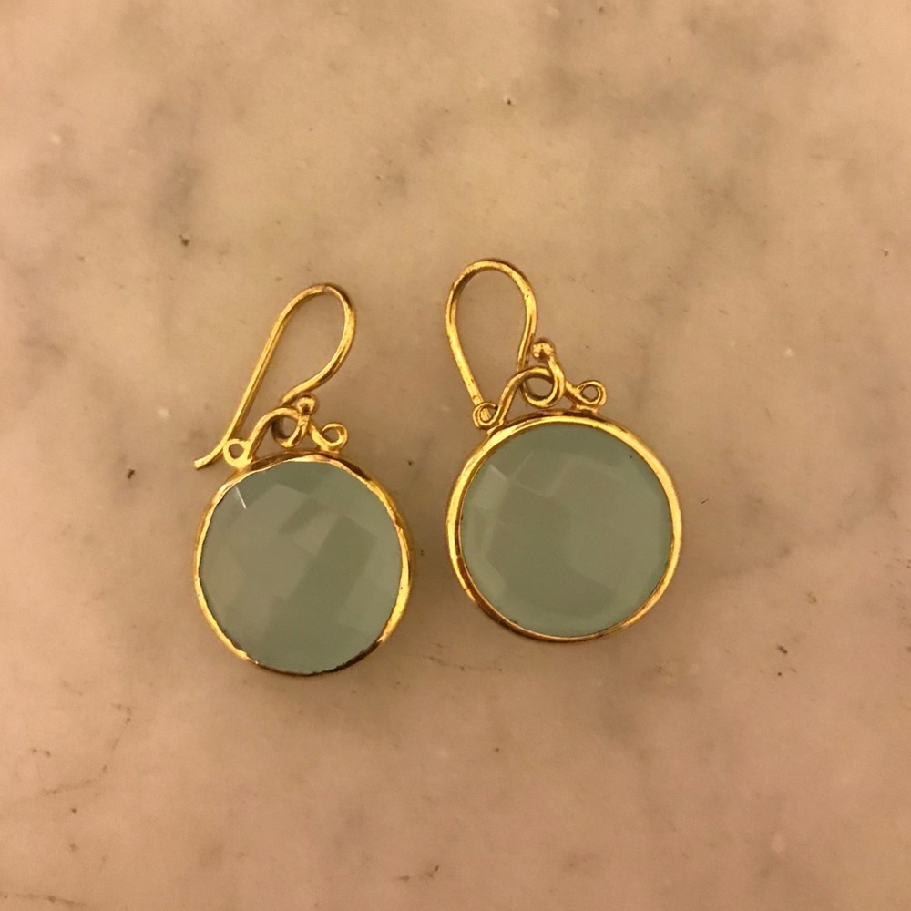 Julie Vos green and gold earrings